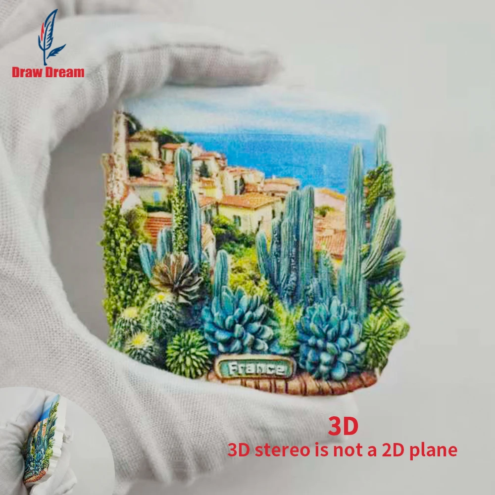 1Pc French Creative 3D Embossed Refrigerator Magnet, World Travel Souvenir Collection, Suitable for Home and Office Decoration, Personalized Exclusive Travel Souvenir Magnetic Refrigerator Magnet, Home Decoration, Kitchen, Room, Office, Cabinet Crafts, Gifts, Holiday Souvenirs, Exquisite Small Gifts