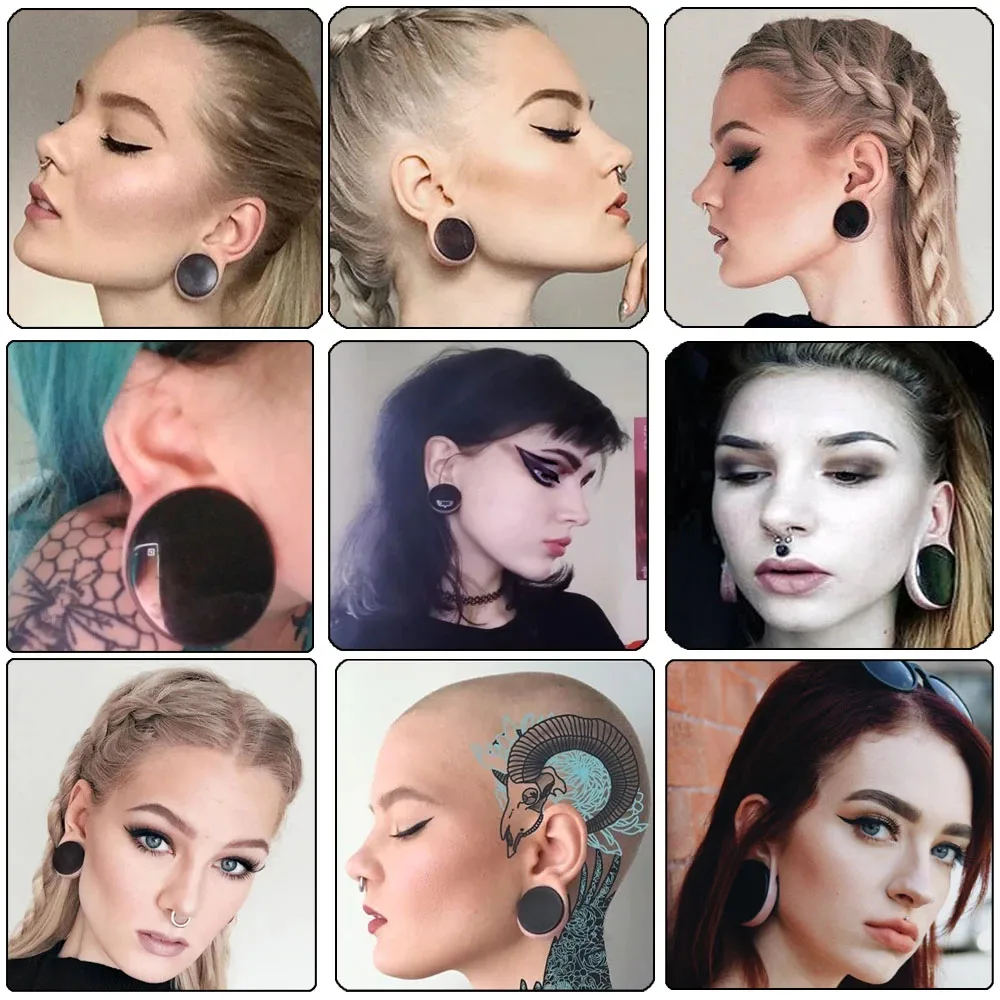 زوج 3-50 مللي متر الاكريليك الصلبة الأذن المقابس القرط كبير كبير قياس نفق حجم نقالة السرج اللحم نفق المتوسع مجوهرات للجسم