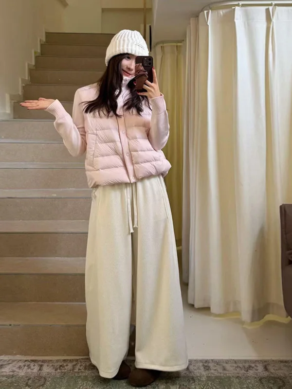 

Korean Style Sweet Series Patchwork Cotton Jacket Women's Fashionable Stand Collar All Match Winter New Arrival Single Button...