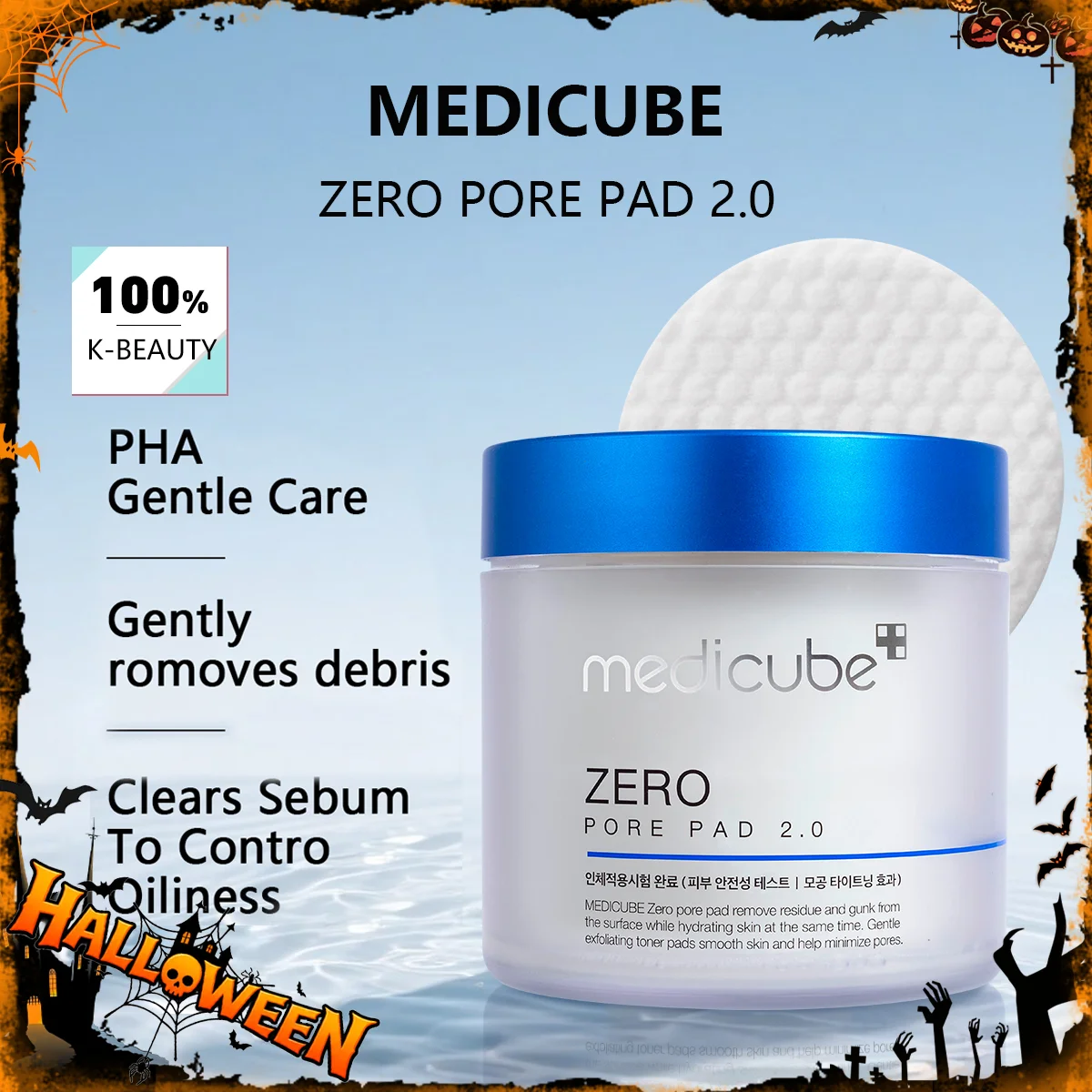 Medicube ZERO PORE PAD 2.0,Pre-Soaked Dual-Texture Cotton,Moisturizing & Calming Formula,Korean Skincare,K-Beauty,Korean Makeup