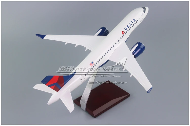 1:100 Delta Air Lines DELTA Airbus A220 Plastic Assembly Simulation Passenger Airplane Model 35cm  Aircraft Model