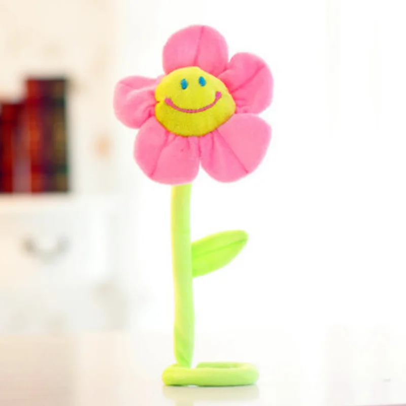 Plush Toy Sun Flower Bendable Suffed Toys Smile Face Gift Curtain Buckle Sunflowers Tanabata Wedding Bouquet Sunflower Gifts