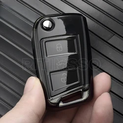 TPU Car Key Case Full Cover For VW Volkswagen Golf 7 MK7 Tiguan MK2 For SEAT Ateca Leon FR 2 Ibiza For Skoda Octavia Accessories