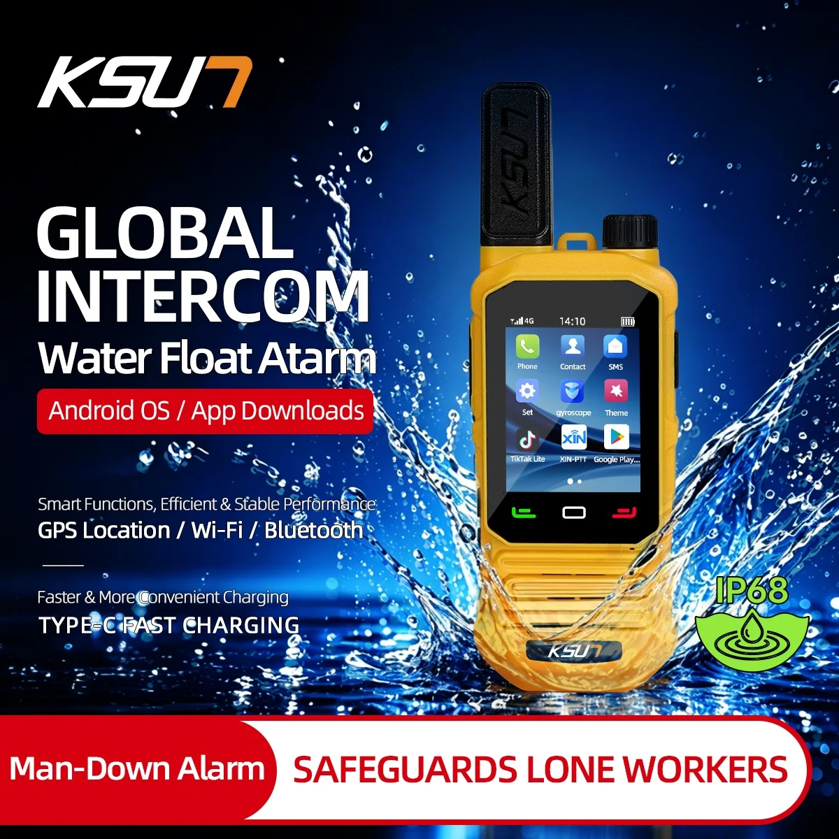 ZL72P Outdoor Adventure 4G Radio designed innovative floating flash alarm, precise GPS positioning, massive 4000mAh Type-C port