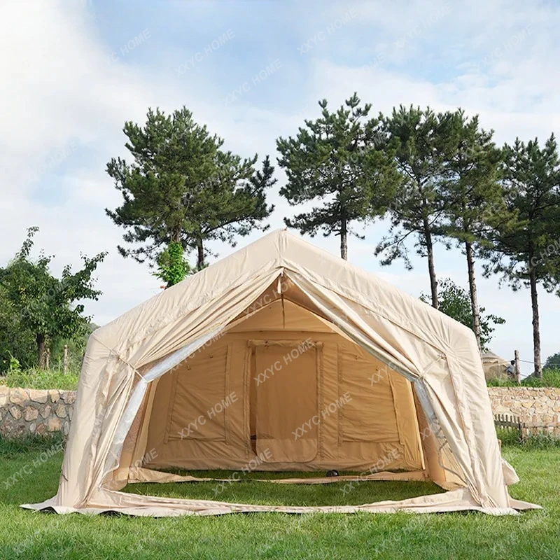 Army green 9 m2 rear inflatable tent 3-5 people rainproof automatic camping module camping tent