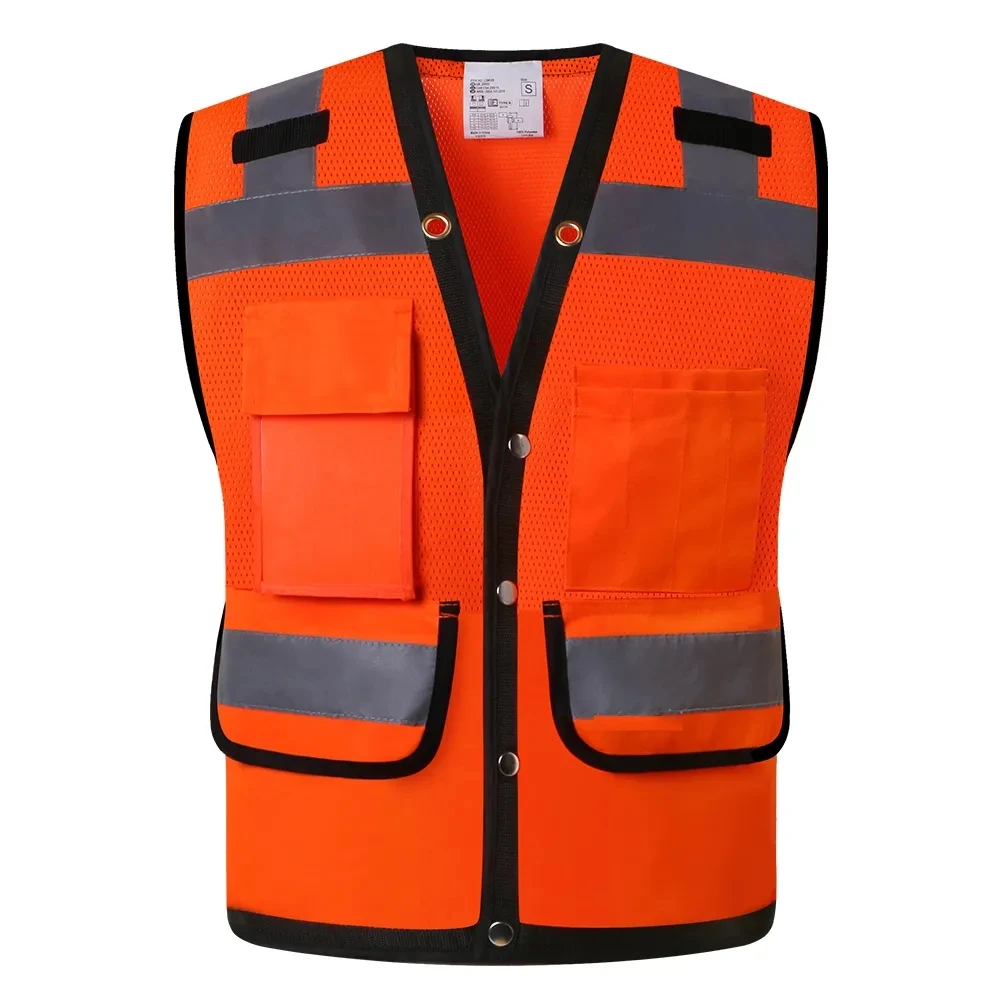 Safety Vest High Visibility with Reflective Straps Mesh Vest With Pockets For Men Women Motorcycle Jacket Summer