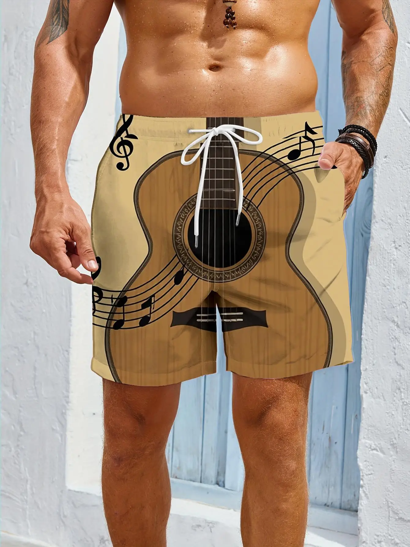 

1pcs Men's Short swim trunks2026 Summer 3D Printed Short sleeve Polyester Breathable Quick drying Men sweatpants running