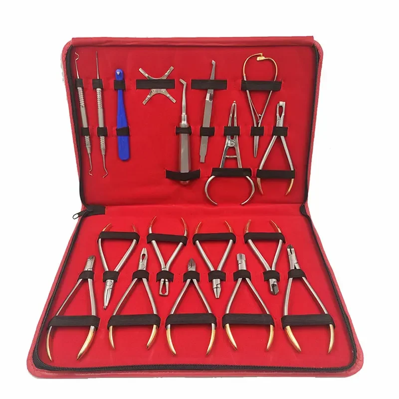Orthodontics Dentalss Tools Set 18pcs Orthodontics Pliers With TC Dentist Tools Kit Dentalss Instruments/oral Equipment