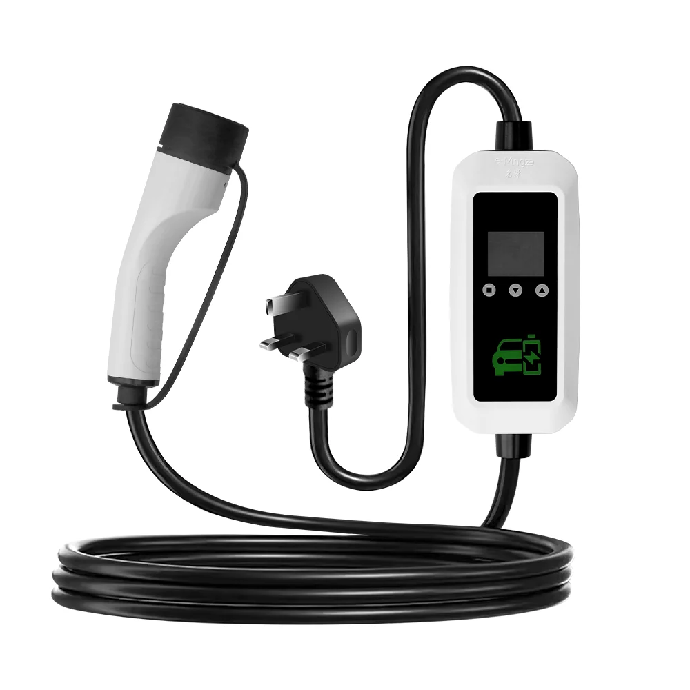 E-Mingze's Brand-new UK 3.5KW 13A Type 2 Electric Vehicle Plug-and-play Portable Charging cable Comes with a Storage Bag