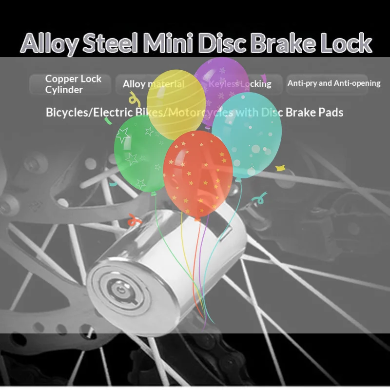 1Pcs Alloy Steel Mini Disc Brake Lock With Keyless Locking And Anti Pry Feature Perfect For Bicycles Electric Bikes Motorcycles