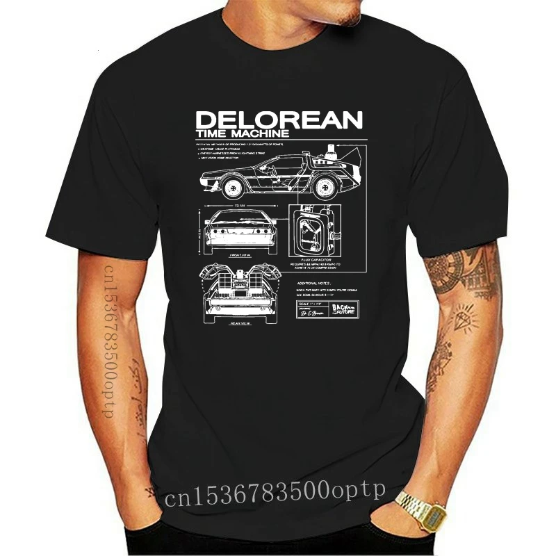 New Back To The Future Delorean Schematic T Shirt Navy Cool Casual Pride T Shirt Men Unisex 2021 Fashion Tshirt Loose Size 01119