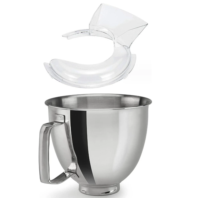 

For Kitchenaid 4.5-5QT Tilt-Head Stand Mixers Accessories Parts Mixing Bowl+Dumping Shield Bracket Dishwasher Safe