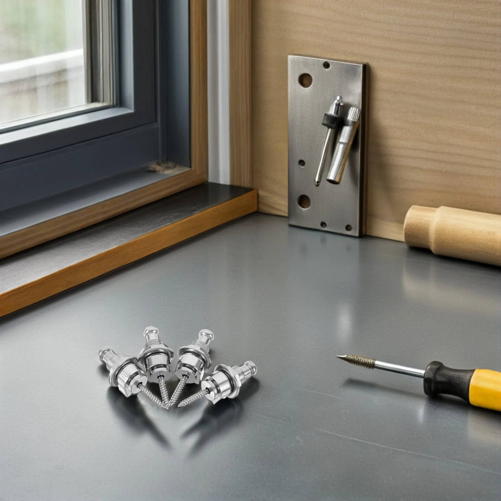 

4pcs Anti-Slip Strap Button Lock Pin Acoustic Classical Ukulele Electric Bass Accessories Universal Compatibility Durable Strap