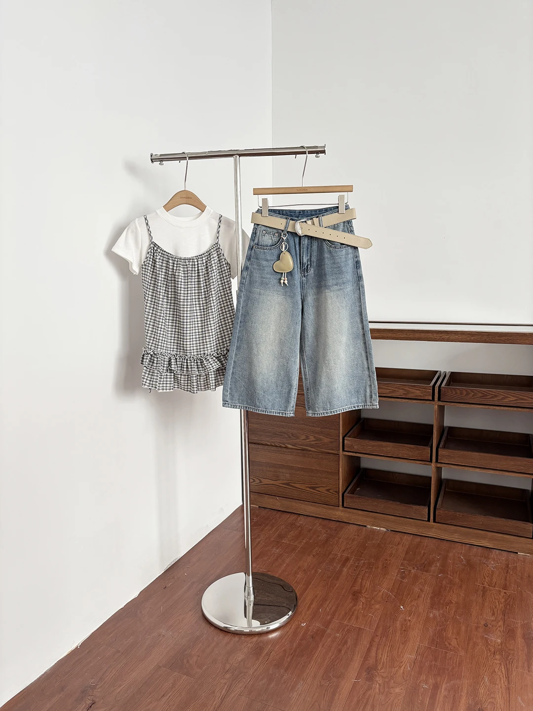 

American Retro High Waist Jeans Women Summer Loose Casual Wide Leg Pants Blue Versatile Seven-Quarter Straight Cut Trousers