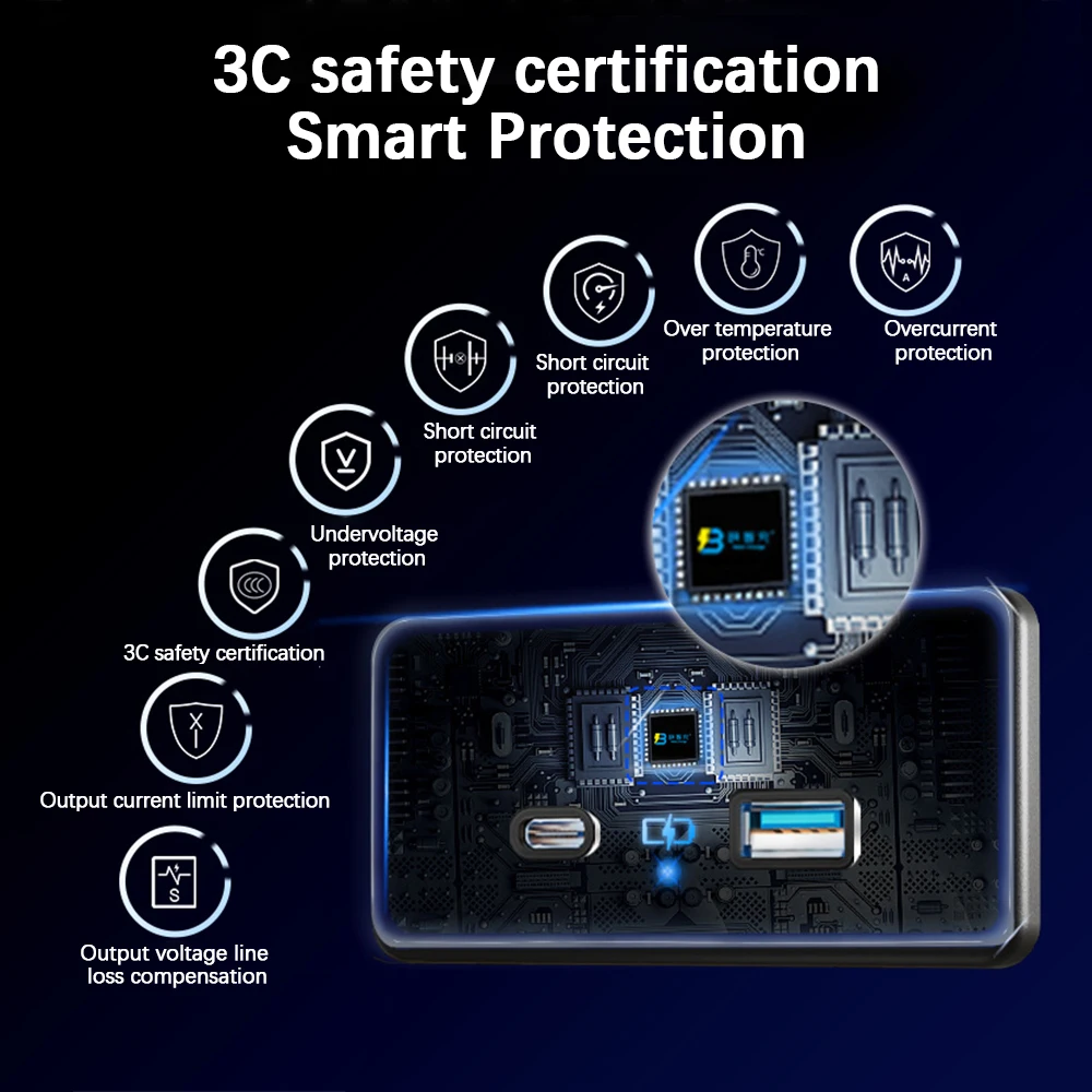 Панель быстрой зарядки 12/24 В, настенное крепление, адаптер порта PD3.0 Type-C, светодиодный светильник, двойная розетка для зарядного устройства USB