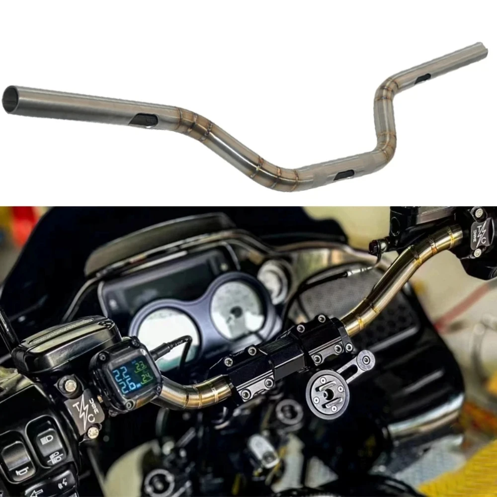 شماعة سحب مقود الدراجة النارية مقاس 1 بوصة من الفولاذ المقاوم للصدأ تناسب التطبيقات العالمية Harley Davidson #2