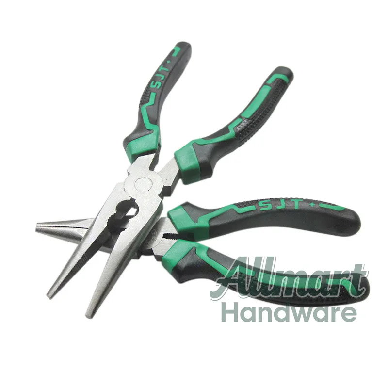 

6-дюймовые остроконечные плоскогубцы, двухцветная пластиковая противоскользящая заостренная ручка, зажим из углеродистой стали и инструмент для резки проволоки