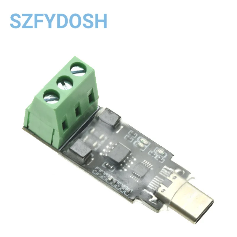 Módulo conversor USB tipo C para RS485 com terminal de 3 pinos de proteção de 600 W para Android OTG