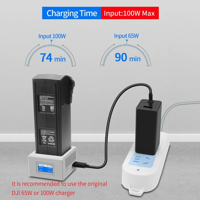 Imagem -03 - Carregador de Bateria para Drone Flight Hub de Carregamento tipo c com Tela Colorida Carregador Rápido para Dji Mavic Pro