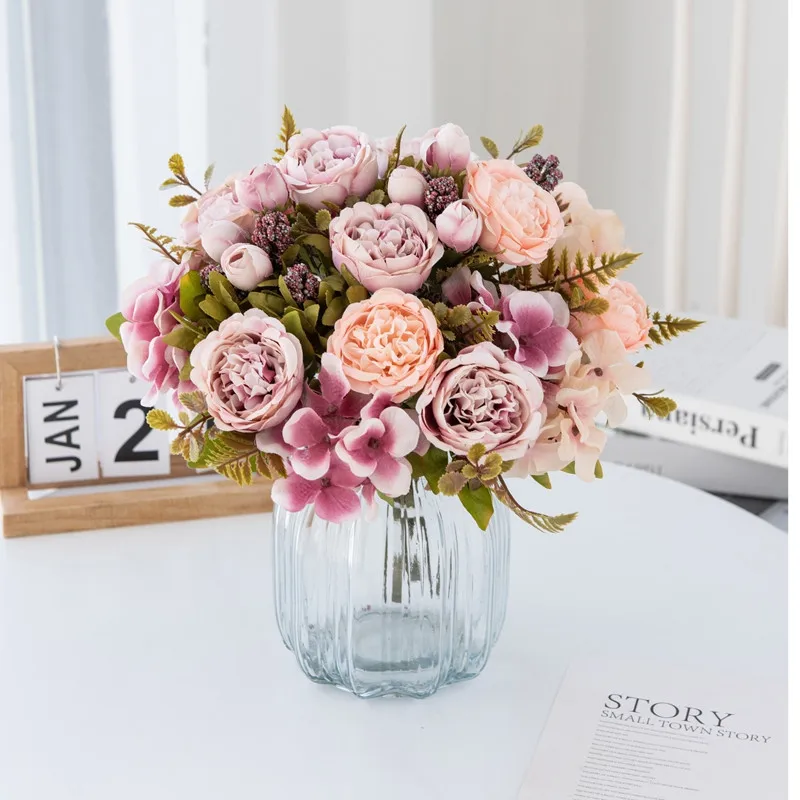 6 Stück Künstliche Blumen für Festivals, Hochzeiten, Kränze, Gartenbögen, Kunstpflanzen, Blumensträuße, Vasen, Raumdekoration, Seiden-DIY-Geschenke – Detail 2