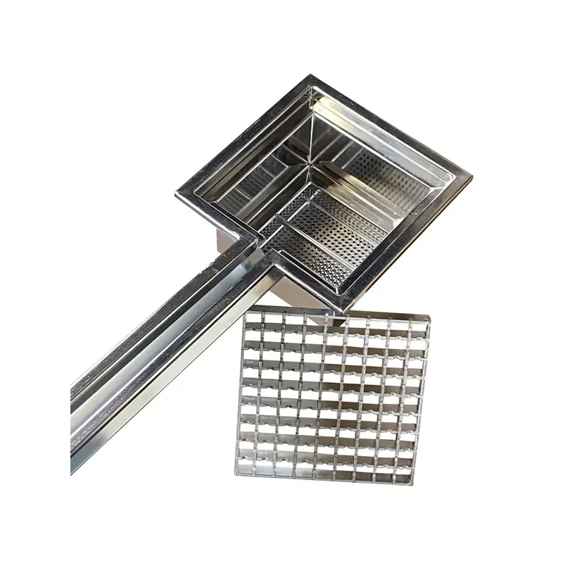 FY 304 Stainless Steel Linear Floor Drain Heavy Duty Sloped Groove Drain for Bathroom Shower Kitchen