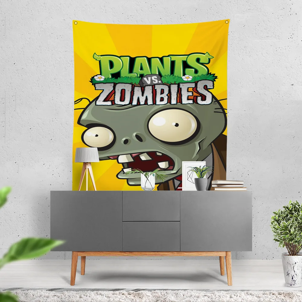 P-Plants-Vs-Z-Zombies Flag Banner Flag Art Decoration Design Decor Vintage Structure Party Garden Flag Club Bar Study Bedroom