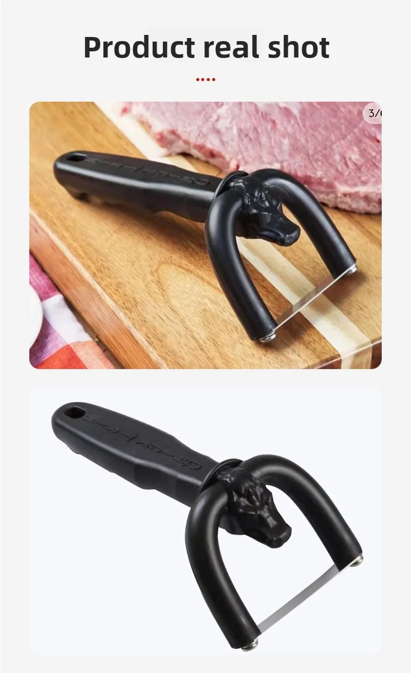 Fetttrimmer - Handlicher Fleischschneider zum Schneiden von Rind- und Schweinefleisch. Fleischschneider Schnellwerkzeuge Küchenwerkzeuge – Detail 5