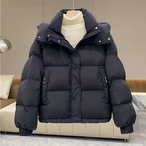 2024 여성용 한국 겨울 재킷, 캐주얼 파카, 루즈 다운 코트, 오버사이즈 후드, 따뜻하고 부드러운 면, 퍼퍼, 스노우 웨어 재킷, 신상 