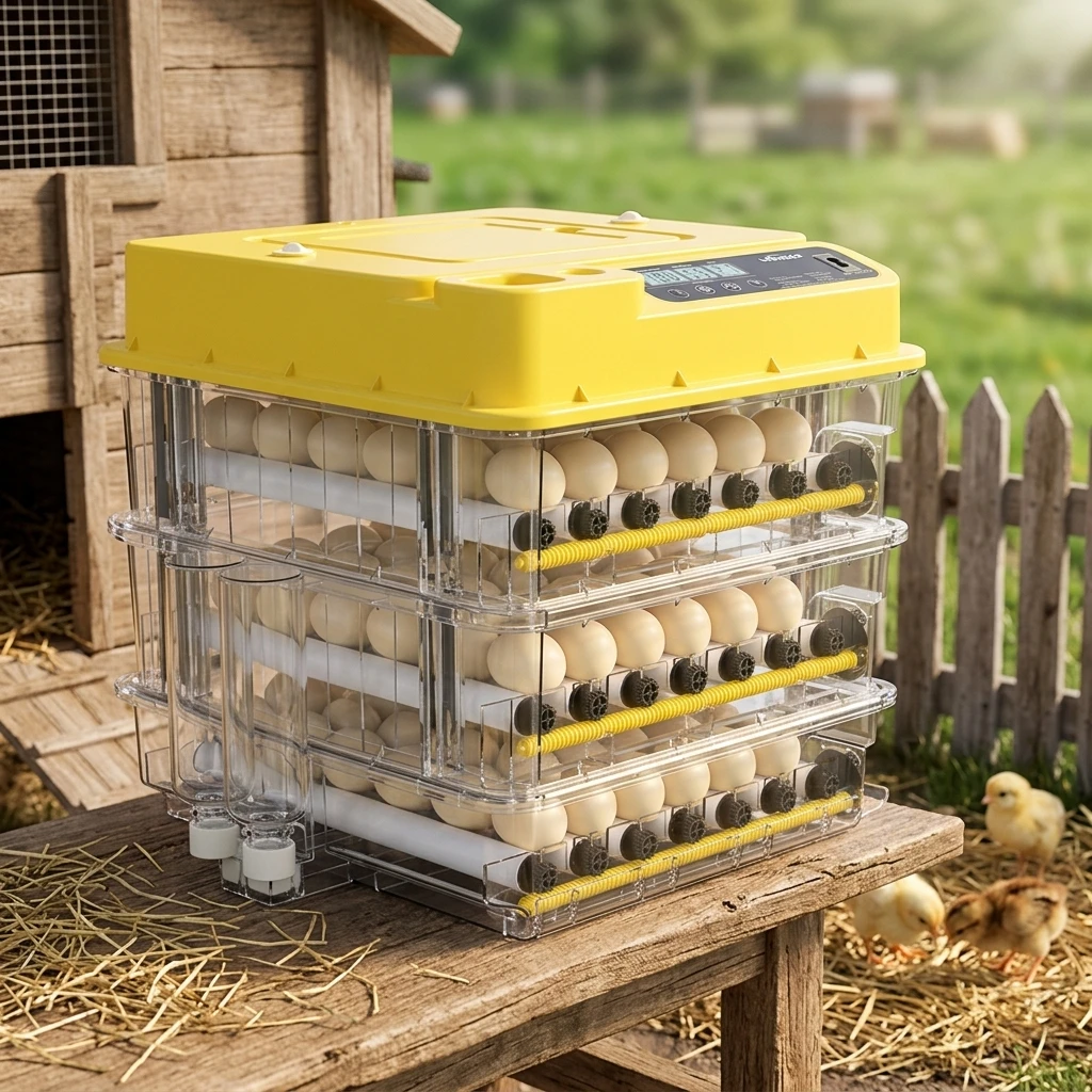 PetJoyZone New 3 Layer Automatic Chicken Goose Bird Turkey Duck Hatchery Incubator Machine PP Material TW 108 China For Sale