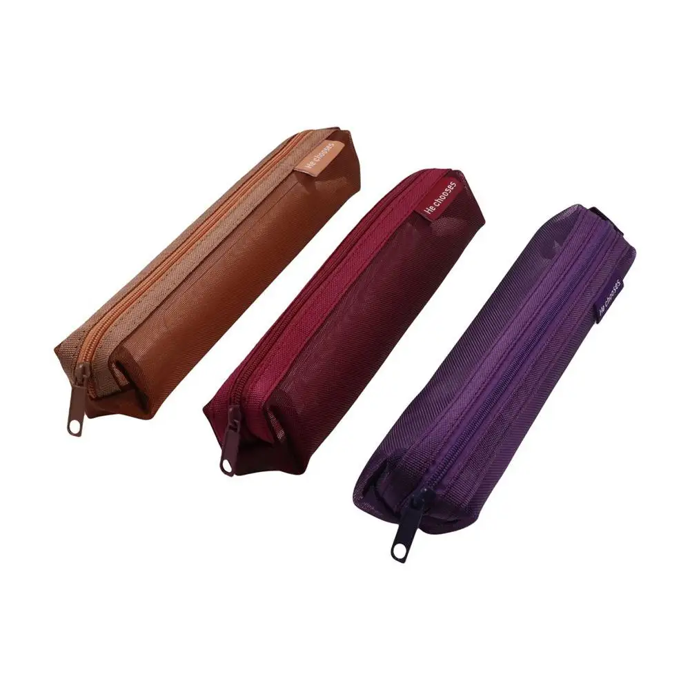 

Girly Gauze pen case Nylon Mesh Casual Transparent Pen Case Multi-function High Appearance Level Stationery Storage Pouch Girls