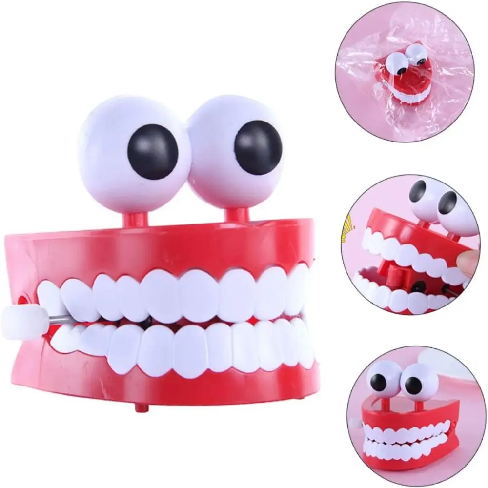 Gifts Trick Toy Mini Mouth Spoof Teeth Toy Interesting Funny Props Wind Up Toys Pull Back Jumping Teeth Clockwork Toy Kids