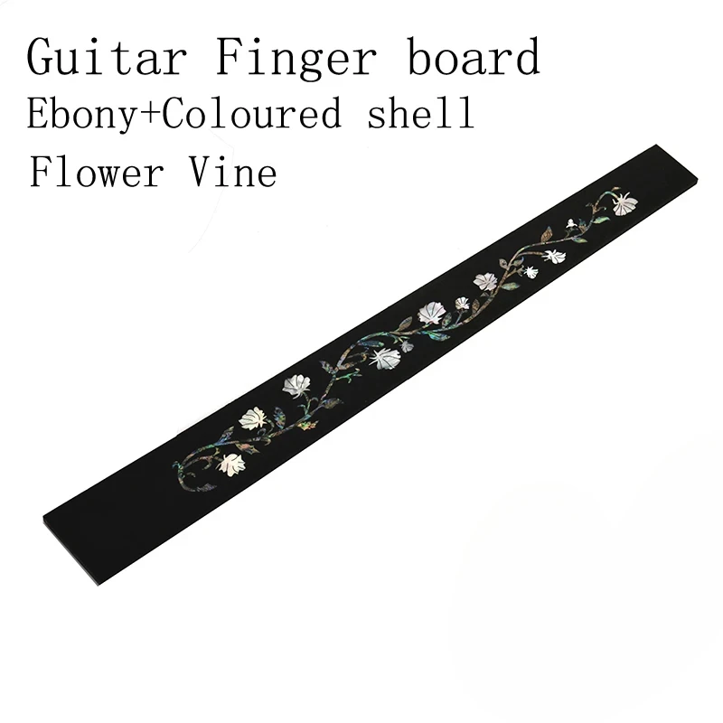 Ebony Flower Vine Pattern Color Shell Mosaic Fingerboard Acoustic Guitar Fingerboard Guitar Making Wood Material