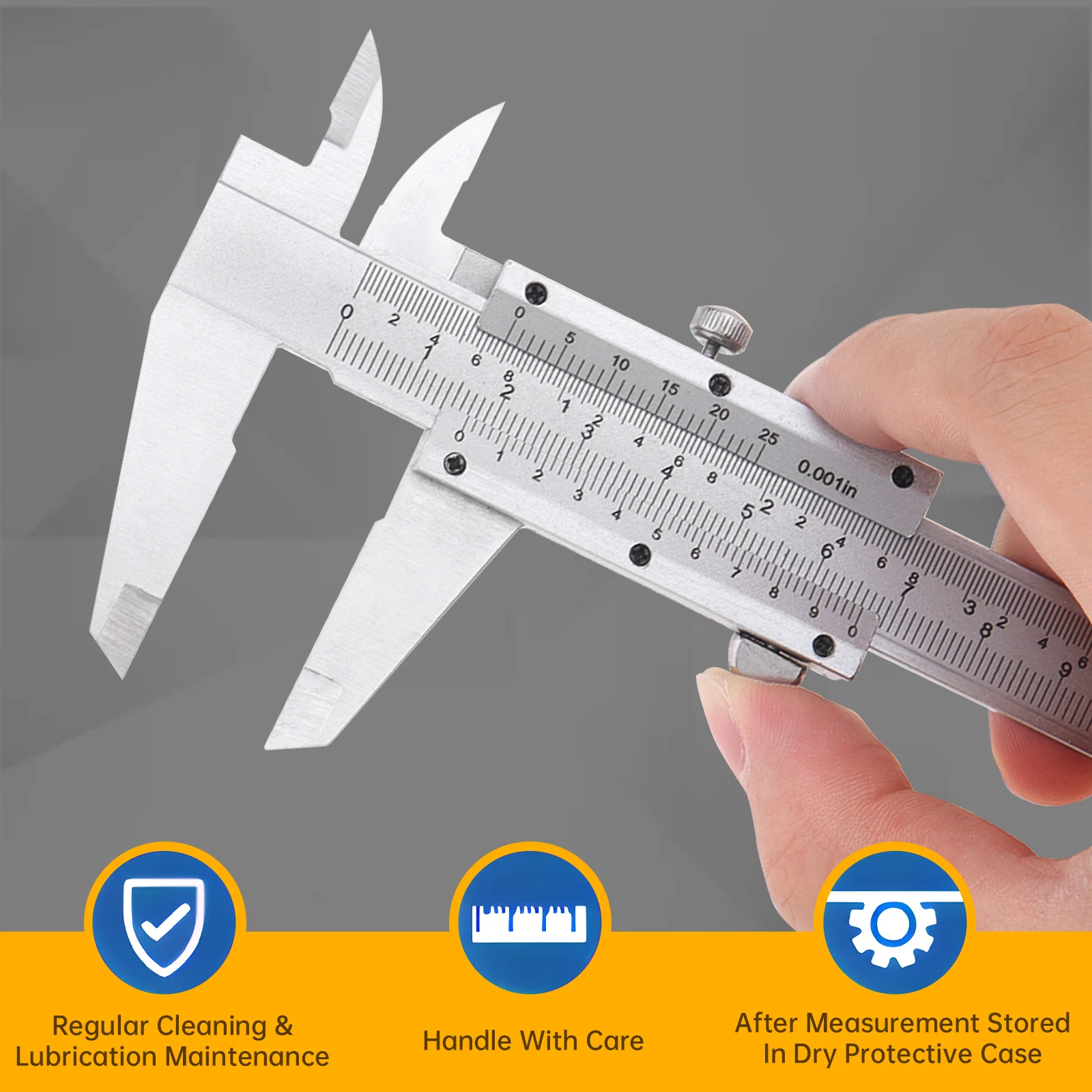 1pcs 0-150mm 200mm 300mm Vernier Caliper Metric Imperial Double Scales Carbon Steel Manual Slide Vernier Caliper Ruler Gauge