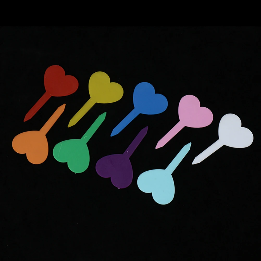 

200 Pcs Heart Waterproof Insert Card Shaped Labels Waterproof PP Material Plastic Label Plant Markers Garden Decorations Gifts