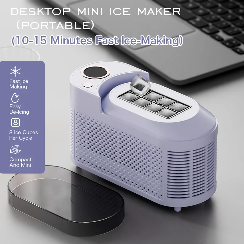 

Electric Small Ice Maker Home Dormitory Office Camping Ice Automatic Ice Making Box Ice Machine Home Car Dual Use 12/110/220V