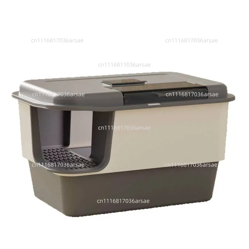 Cat Litter Box Full Semi-closed Anti-splash Litter Box Toilet  Shovel Three-in-one