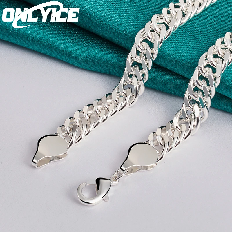 925 Sterling Silver 50cm 10mm Cuban Chain Necklace For Man Fashion Jewelry Trend Personality Hip Hop Trendsetter Accessories