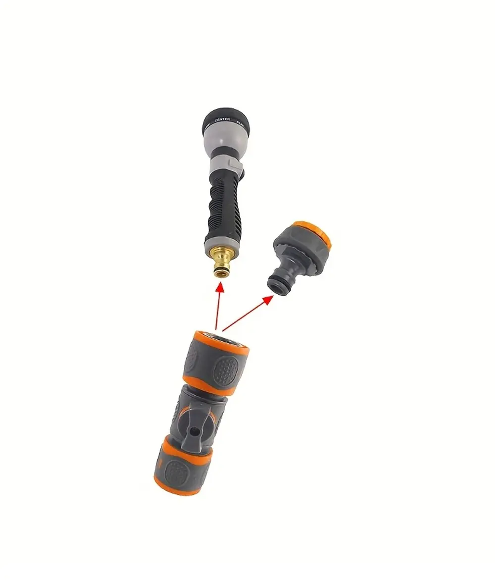1-teiliger Doppelend-Schnellanschluss mit Absperrventil – universeller Gartenschlauchadapter für Spritzpistolen und Bewässerung – Detail 6