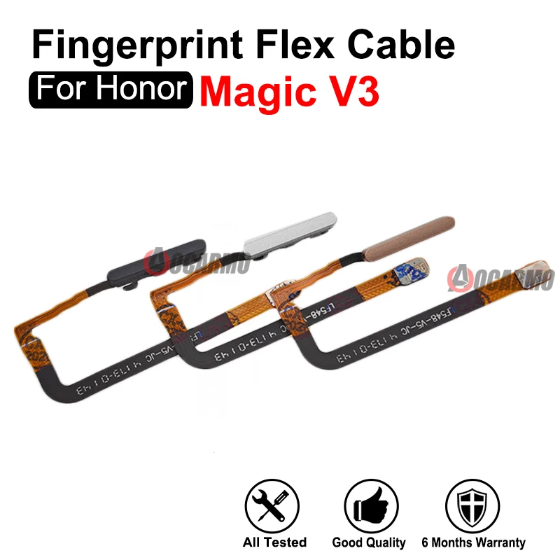 cabo-flexivel-de-substituicao-para-sensor-de-impressao-digital-em-preto-branco-e-dourado-para-honor-magic-v3
