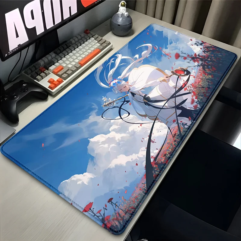 Anime Frieren Mousepad XXL HD Gaming Büro Schreibtisch XLPads groß für Computer rutschfeste Lockedge Mauspad Notebook Zubehör Pads