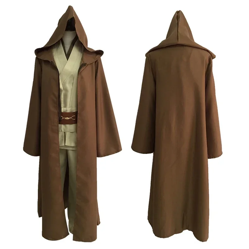 

Anime Jedi Knight Anakin Obi-wan Skywalker Cosplay Costume Adult Men Anakin Skywalker Cloak Robe Full Set Halloween Outfits