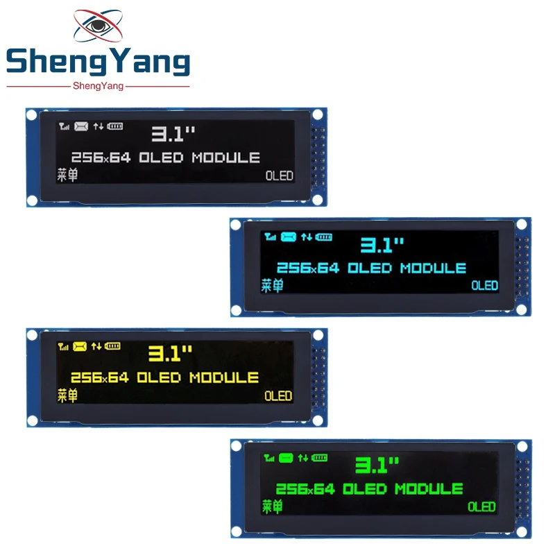 

TZT Real OLED Display 3.12" 256*64 25664 Dots Graphic LCD Module Display Screen LCM Screen SSD1322 Controller Support SPI