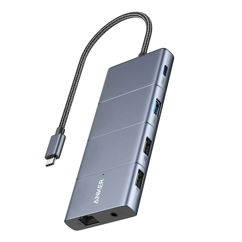 Docking station 11 in 1 con hub USB-C TLF Anker 565 con porte dati USB-C e USB-A da 10 Gbps, 4K e DisplayPort, 2 porte dati per