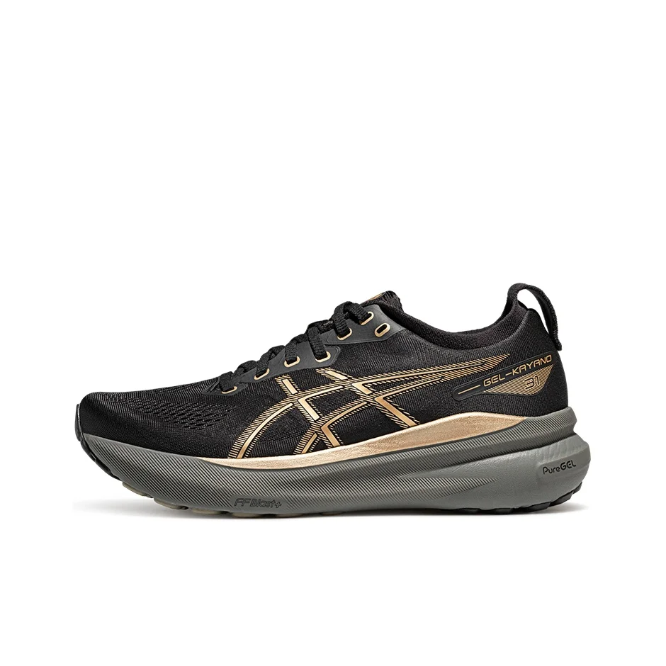 

ASICS Gel Kayano 31 Abrasion Resistant Low top Running Shoes Men's Black Yellow 1011B995-002