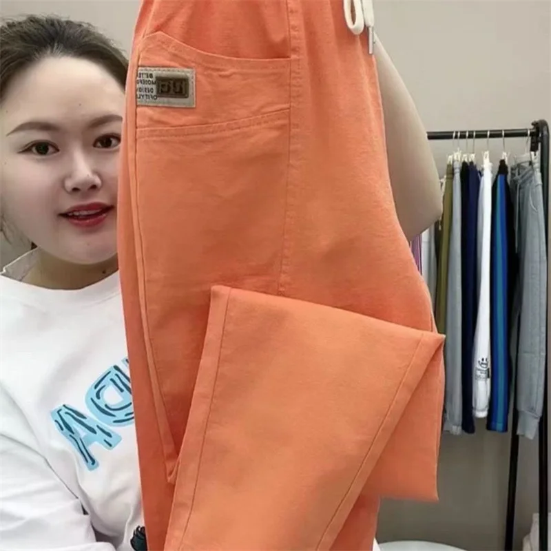 Spring Summer Women's Harem Pants High Waist Straight Casual All-match Pants Women Fashion Loose Cotton linen Trousers Female