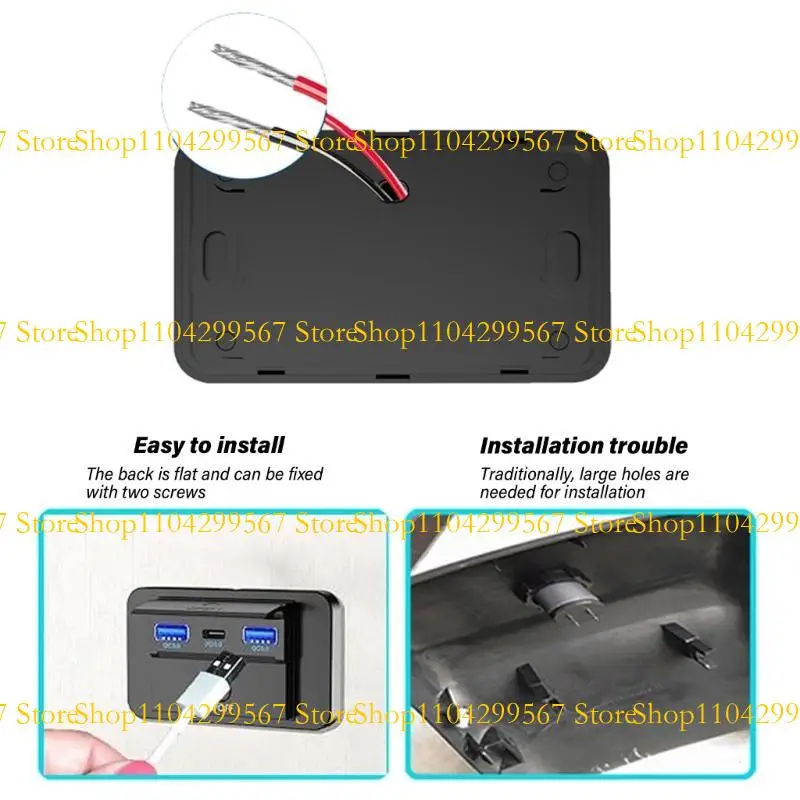 

CS1W H12V/24V Heavy Duty 3 Port PD USB Vehicle Adapter, Fast Charging for Car Motorhomes Truck Efficient Power Supply