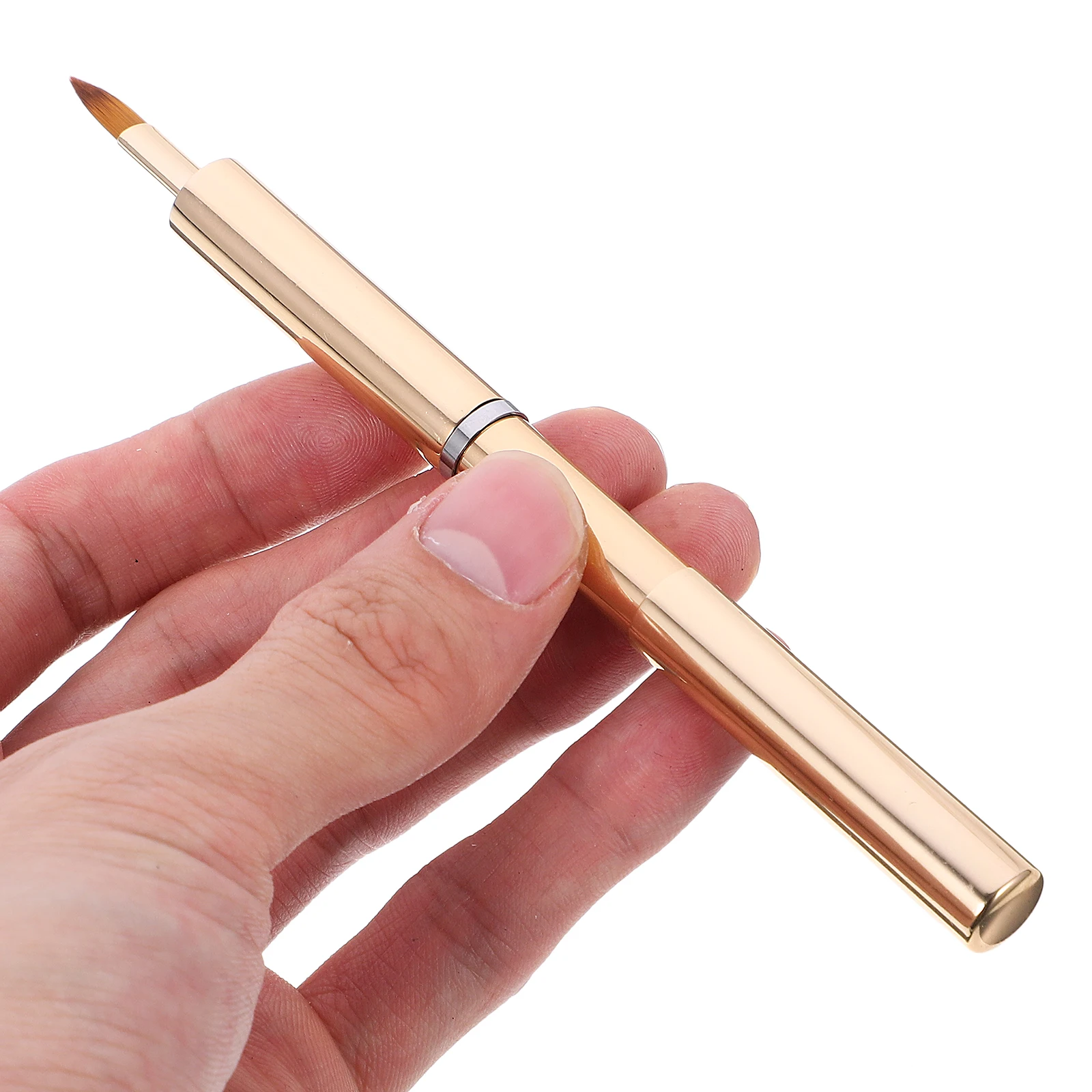 

Black Retractable Lip Brush Round Head Mini Makeup Applicator Lipstick Cream Gloss Aluminum Cap Women Tools