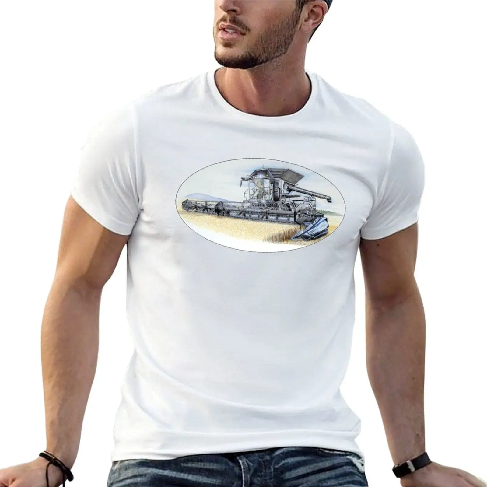 Fendt Ideal Combine Harvester T-Shirt All Match Basic Short Sleeve Top