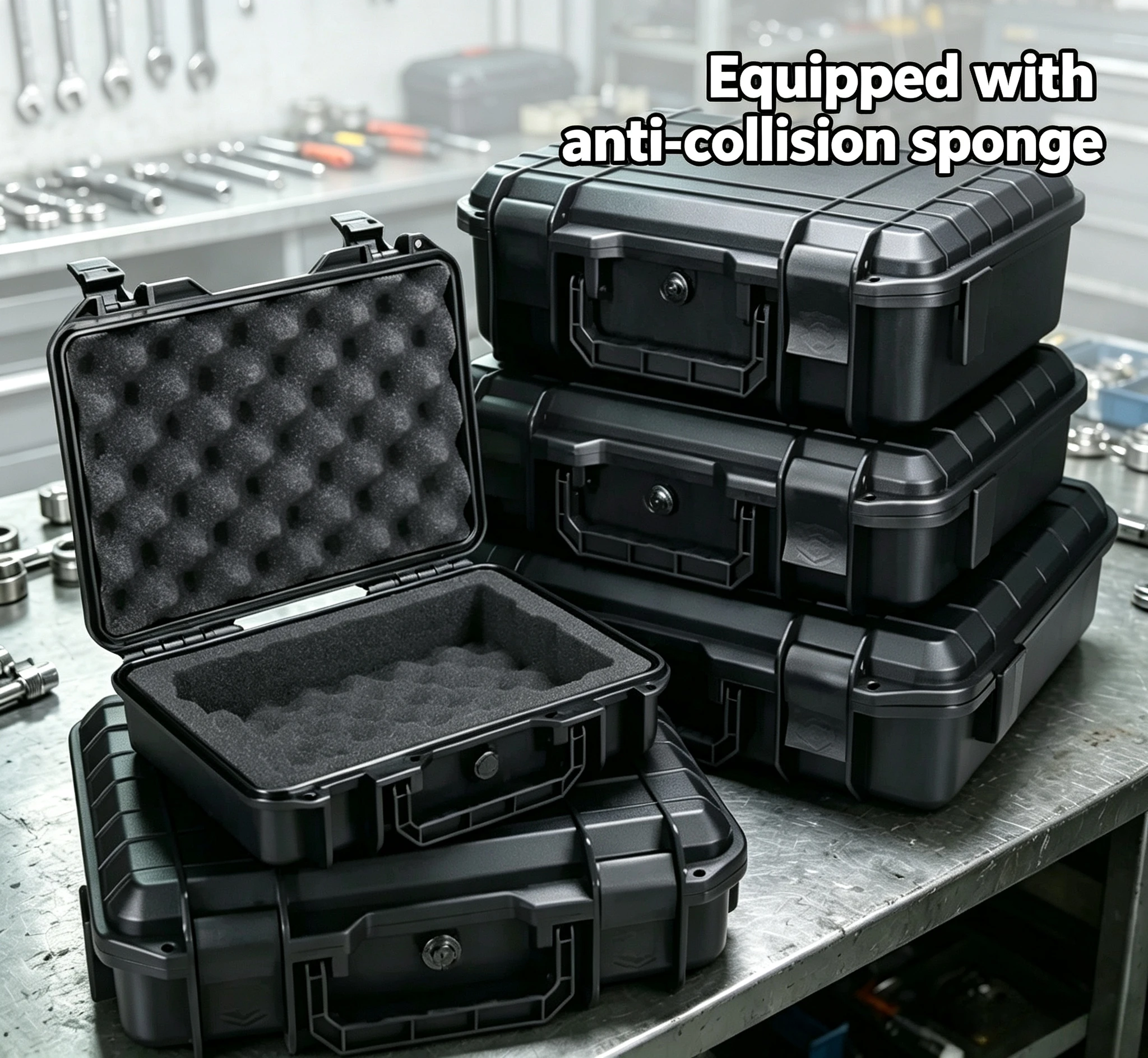 Boîte à outils avec éponge antichoc, boîte de rangement pour instruments de précision, boîte de protection de sécurité pour produits électroniques, 1 pièce