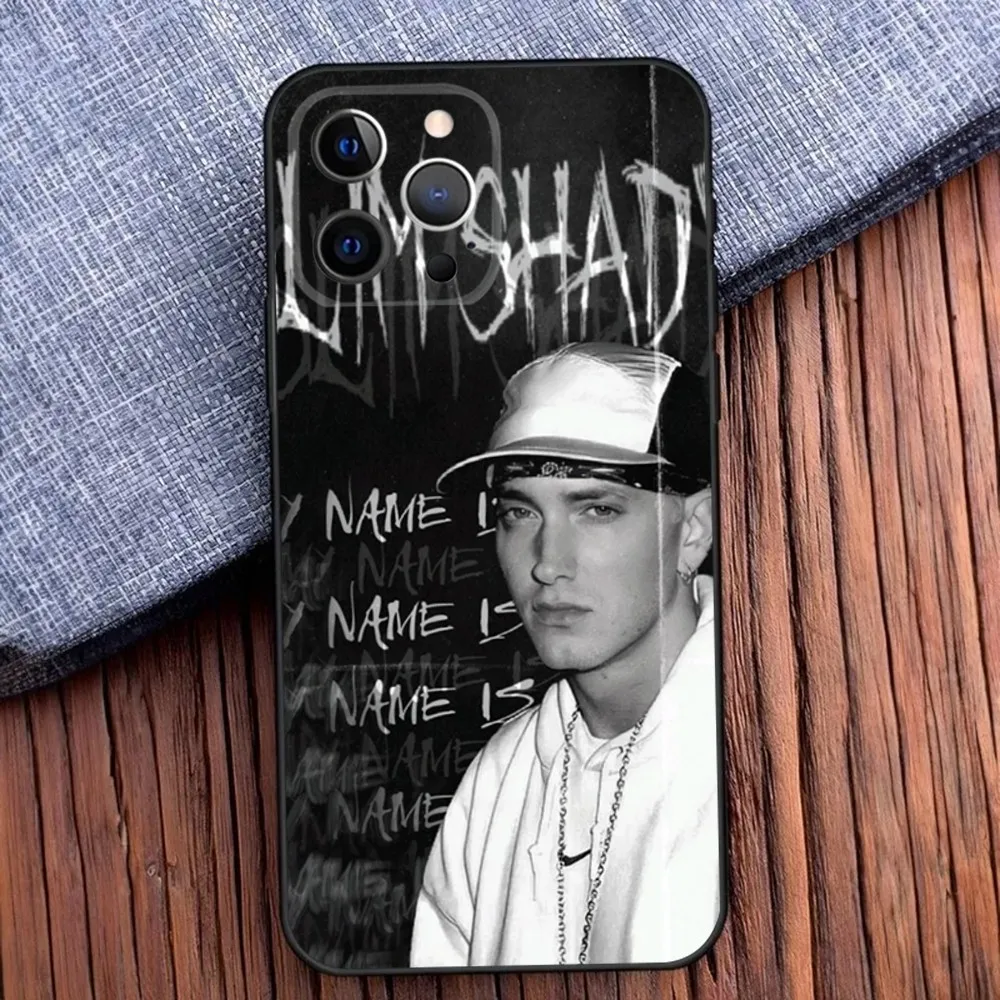 Hiphop Slim Shady E-Eminems Phone Case For iPhone 16,15,14,13,12,11,Pro,X,XS,Max,XR,Plus,Mini Soft Black Cover